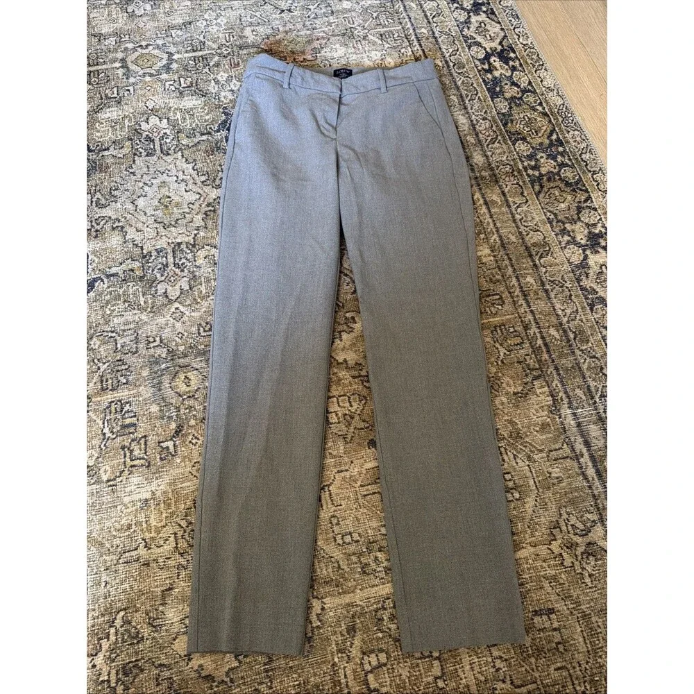 JCrew Ruby Full Length Pant Womens 8 Grey Stretch Twill Slim Trouser Re-Imagined